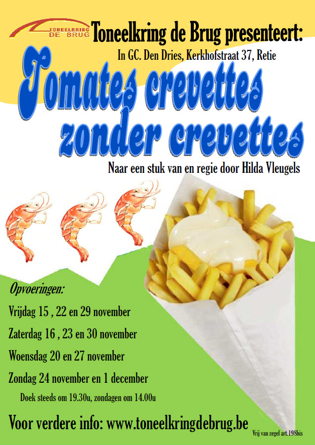 Tomattes crevettes zonder crevettes affiche